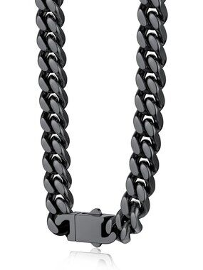 Thick Stainless Steel Cuban Link Chain Necklace for Men, Durable & Tarnish-Free